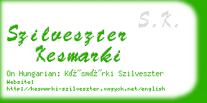 szilveszter kesmarki business card